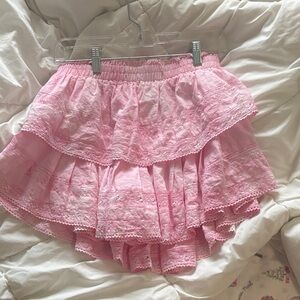 LoveShackFancy Pink Mini Skirt